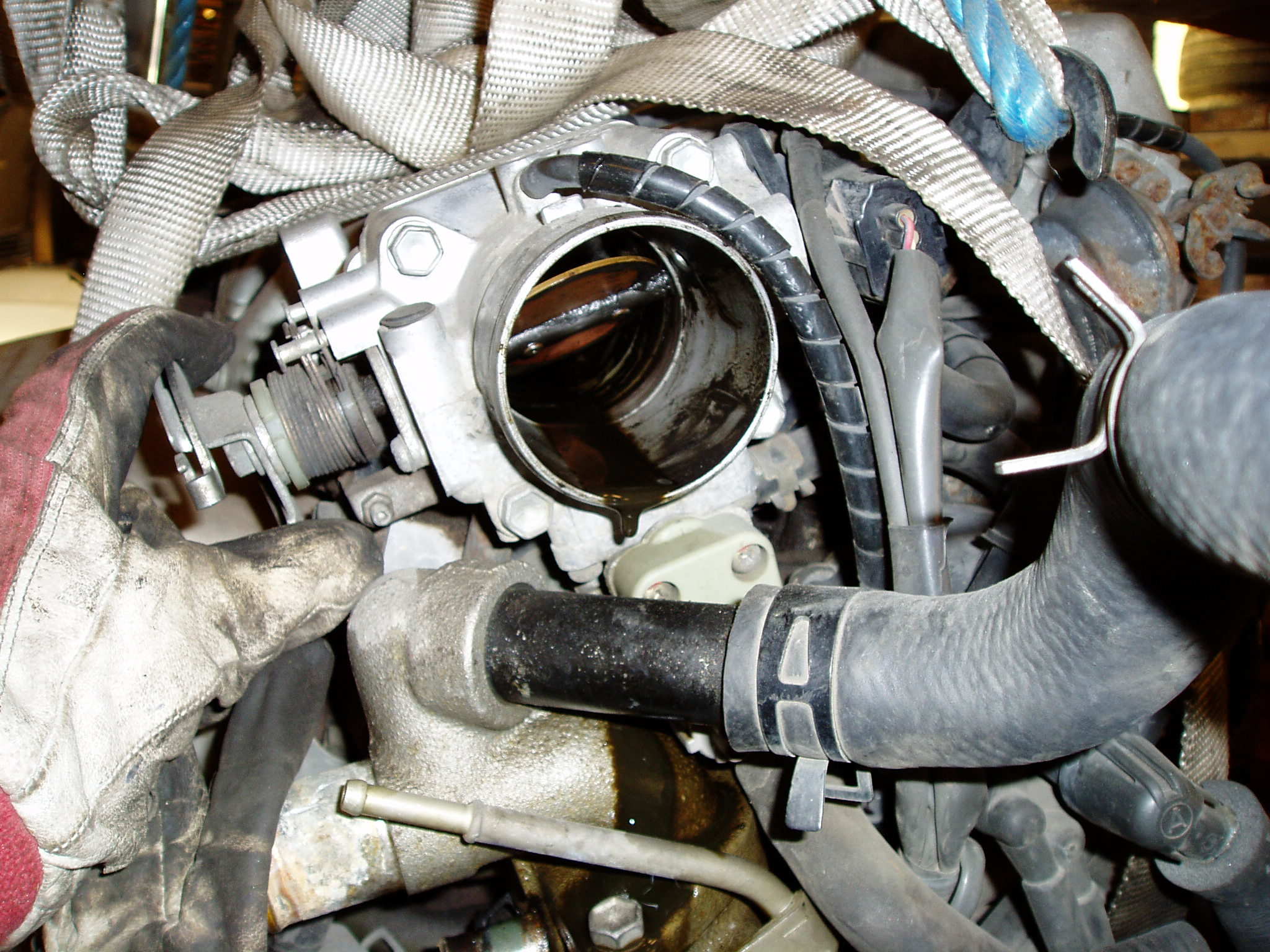 Olje ut av innsuget..