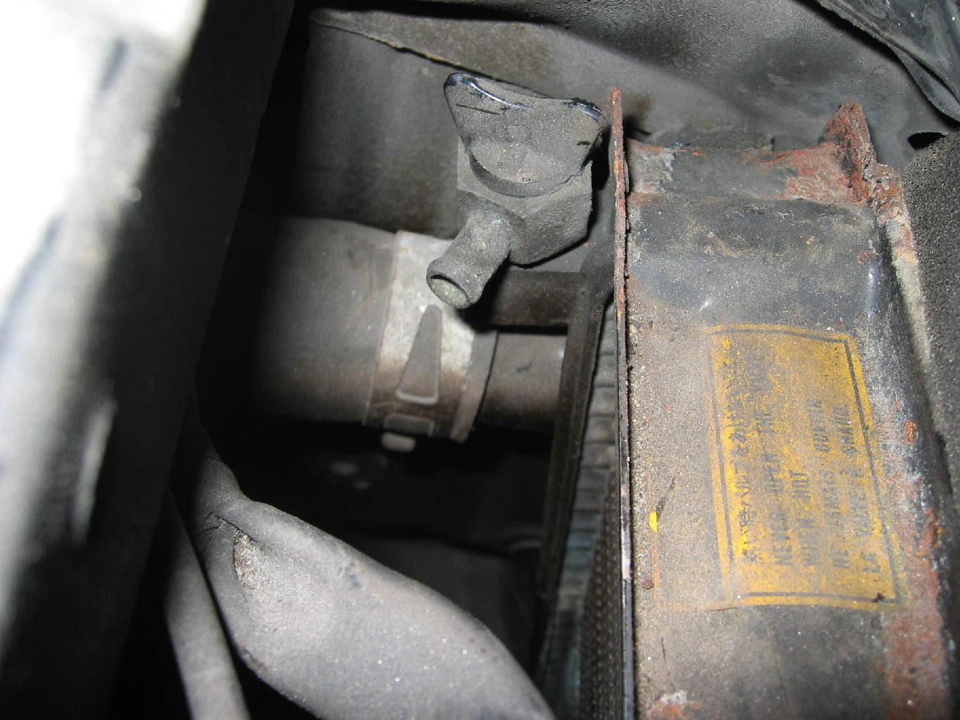 ventilen og slangen er tørr