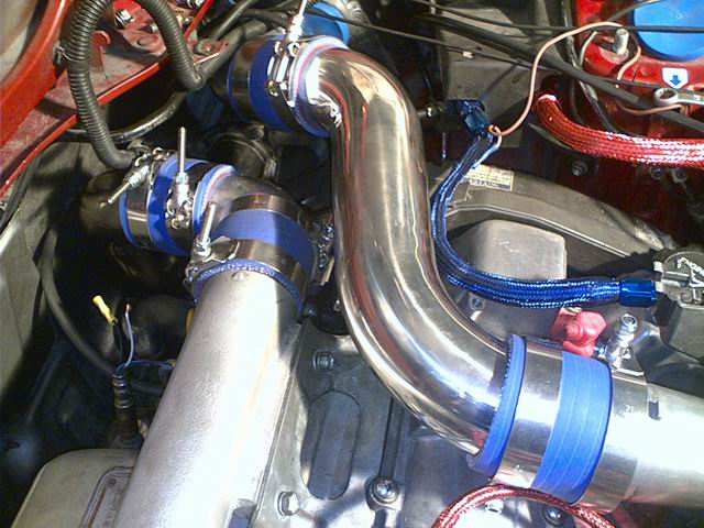 Intercooleren er ferdig montert.