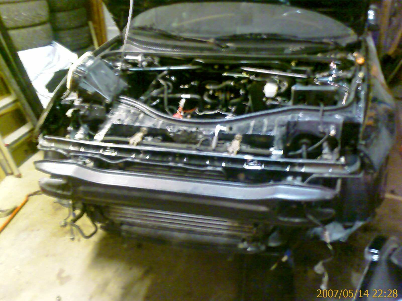 Meste foran er demontert