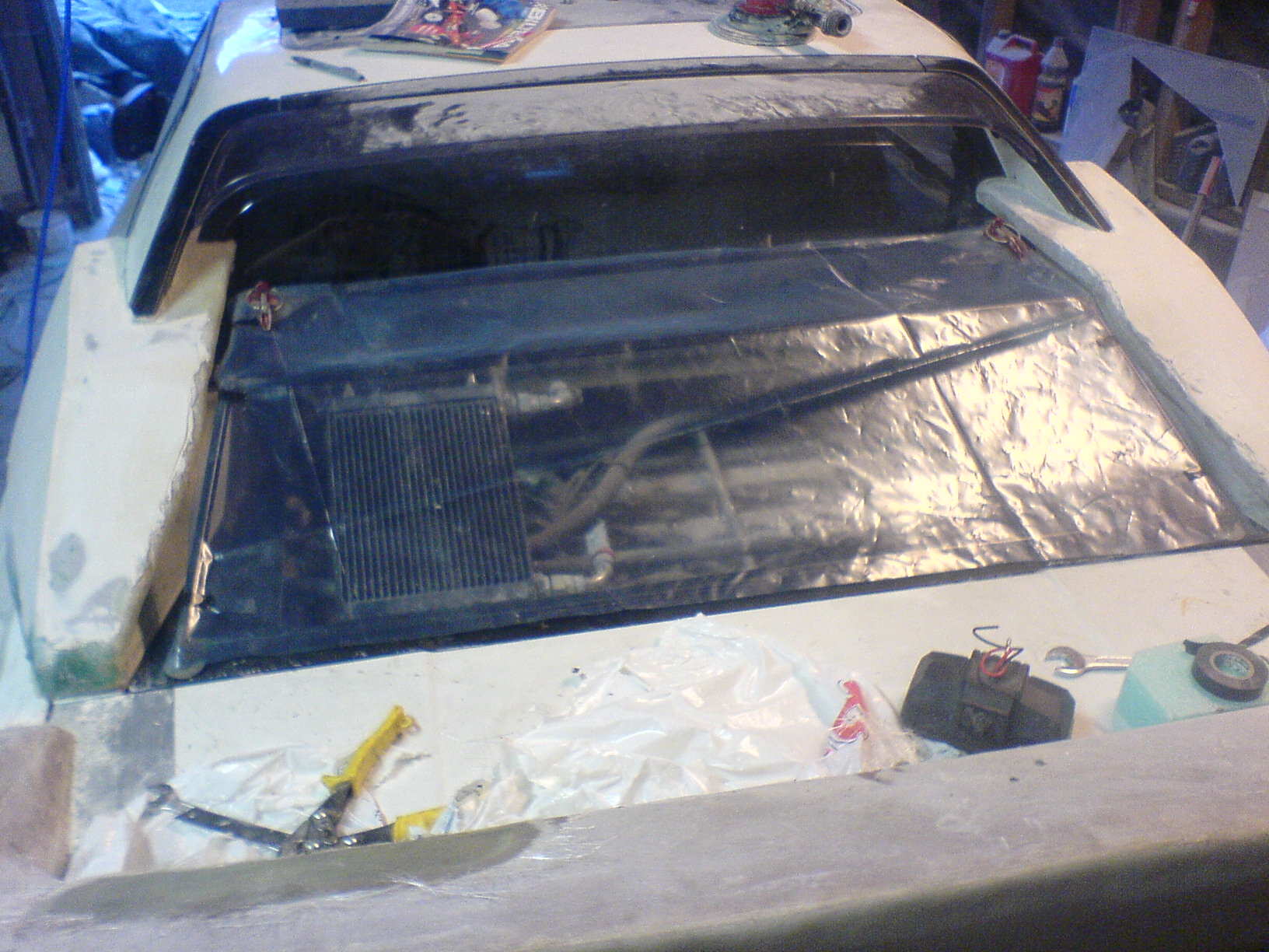 La på plast, sånn at jeg kunne få sett åssen det ble.