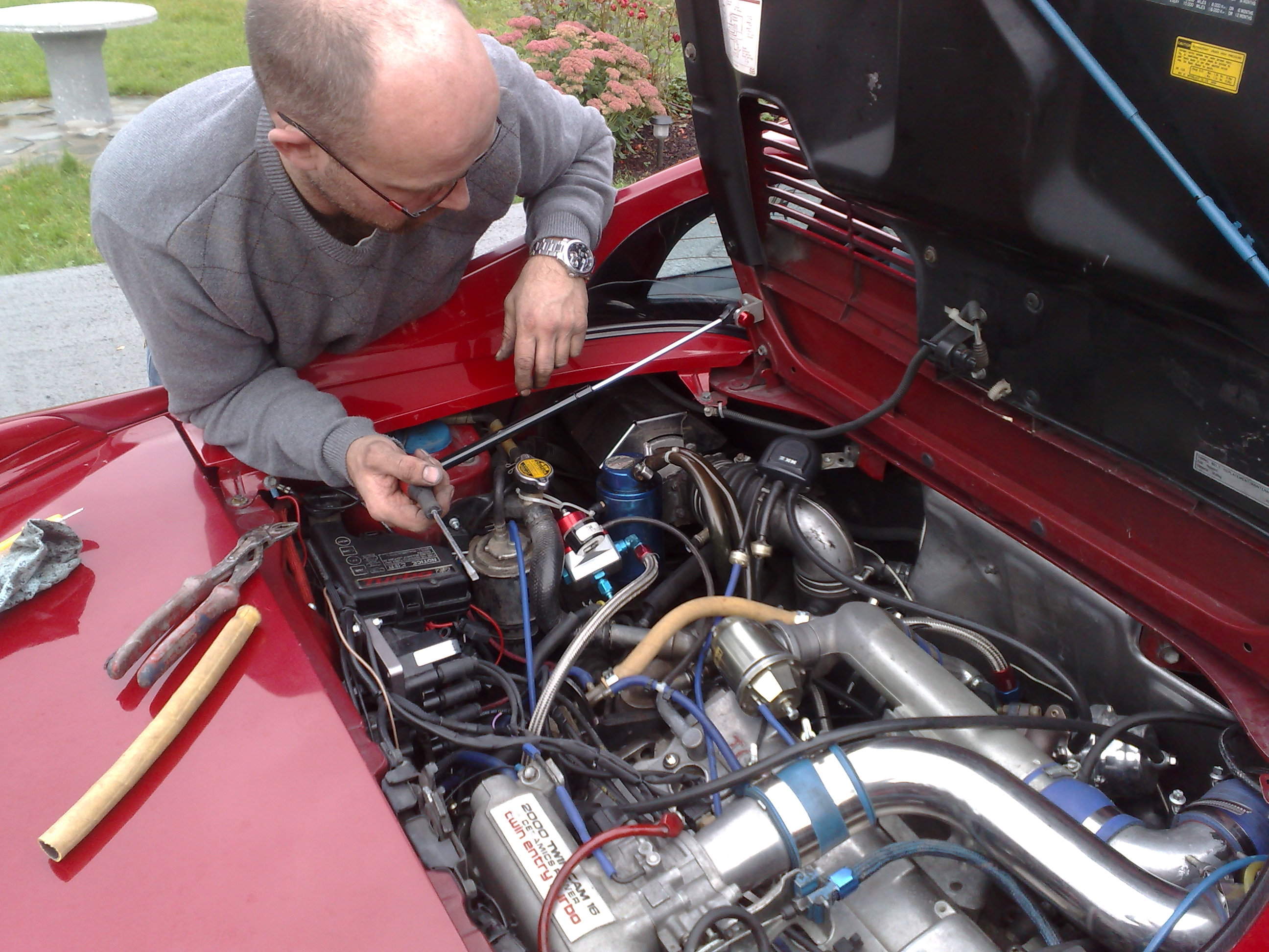 Bytting av slange som sprakk ..