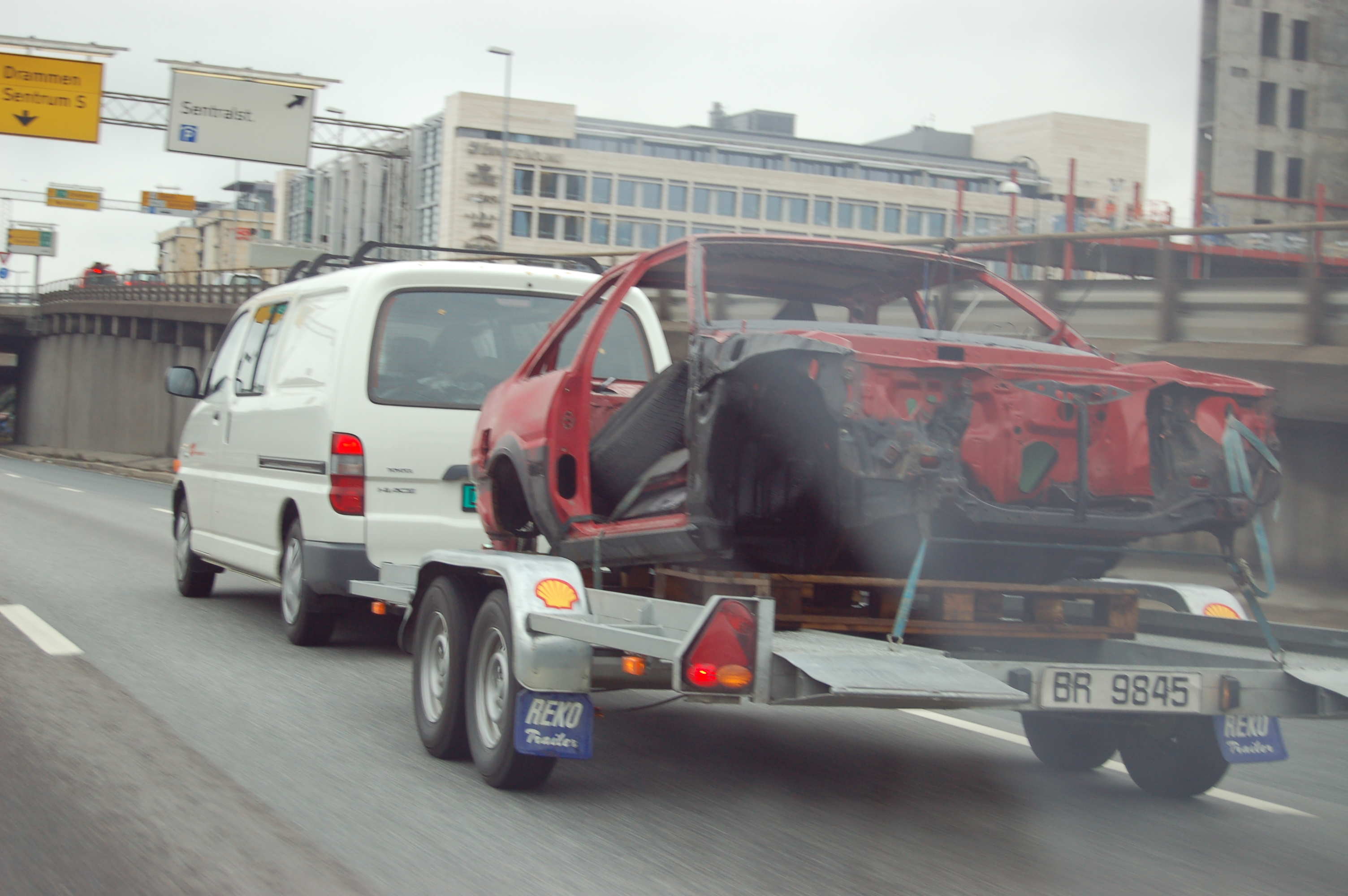 På vei hjem etter kjøp av bil