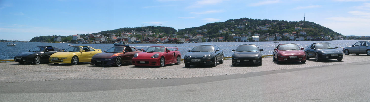 enda ett fra kaia :) f.v. Bjørni, Morten, MR2turbo, Jan-Erik, Speeder, MR2pål, Erling og Alexander
