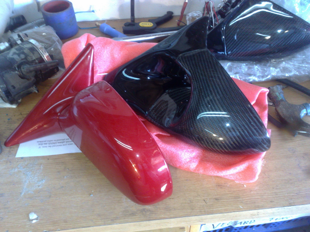 Nye karbon speil. Gandor speil, elektriske.