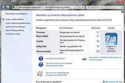 SSD Disken som gir laveste resultat.