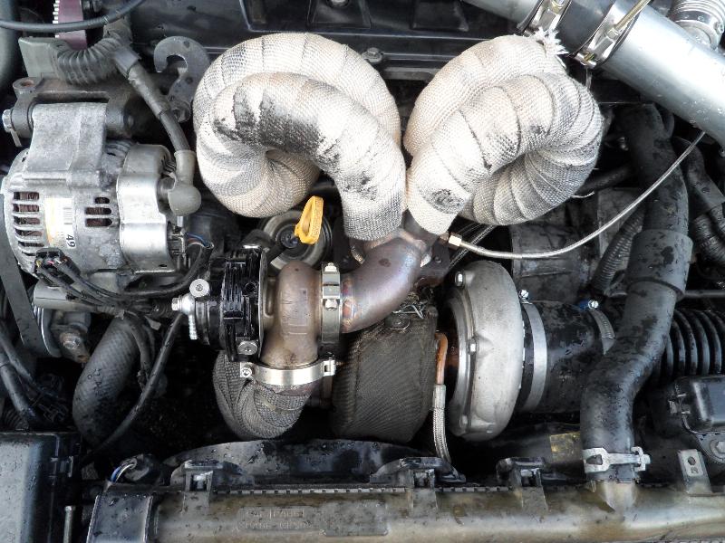 Full-race grenrør, Tial 44mm WG, Garrett GT3582r og 3&quot; downpipe