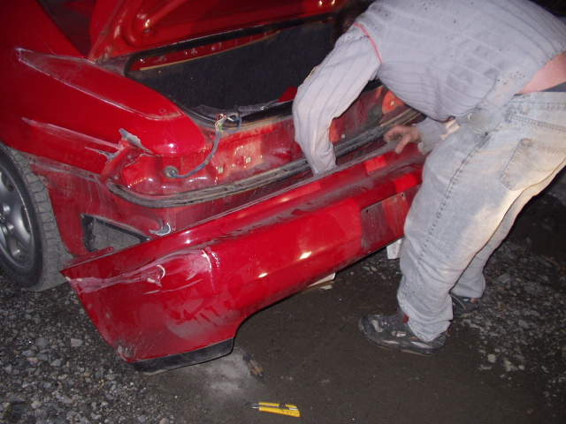 Demontering av bakfanger.