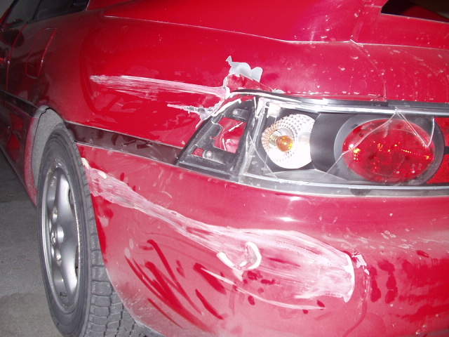 Skaden slik det så ut rett etterpå...